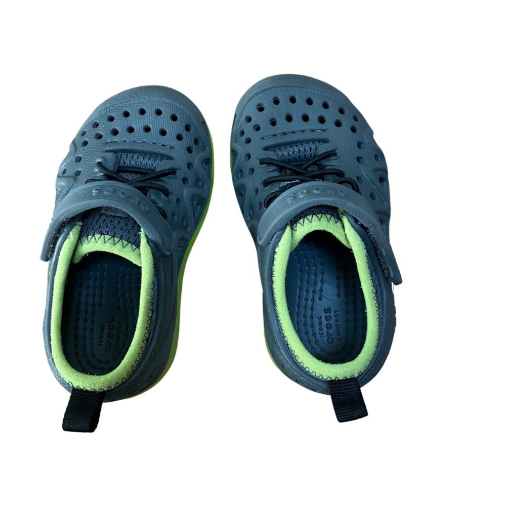 Toddler Crocs Swiftwater Play Gray and Green Water Shoes‎ Sandals Size 7 - Picture 5 of 6